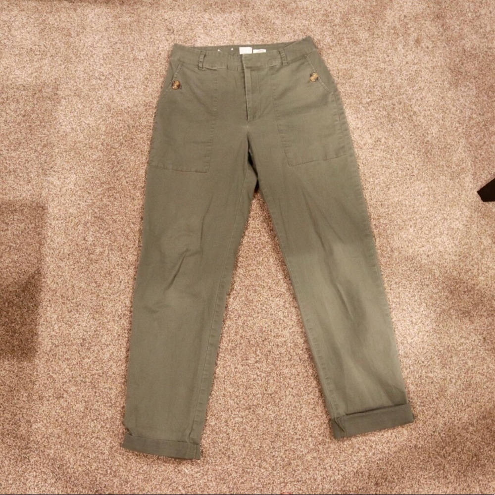 Olive green boyfriend jeans